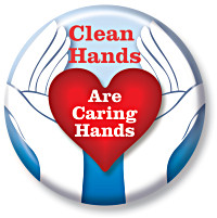 Clean Hands are Caring Hands Button