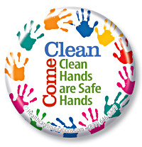 Clean Hands are Safe Hands Button