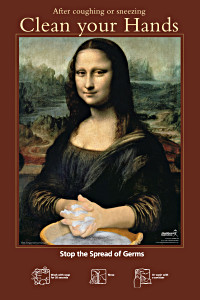 Mona Lisa - Clean Your Hands Poster