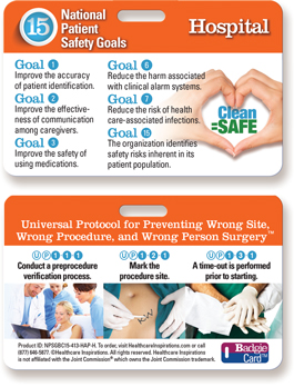 2013 National Patient Safety Goal Poster for Ambulatory Carels